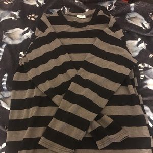 striped black and gray long sleeve